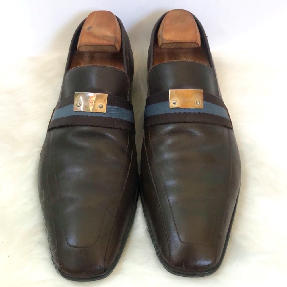 Gucci Authentic Men's Brown Shoes Size 9.5D - Picture 1 of 8